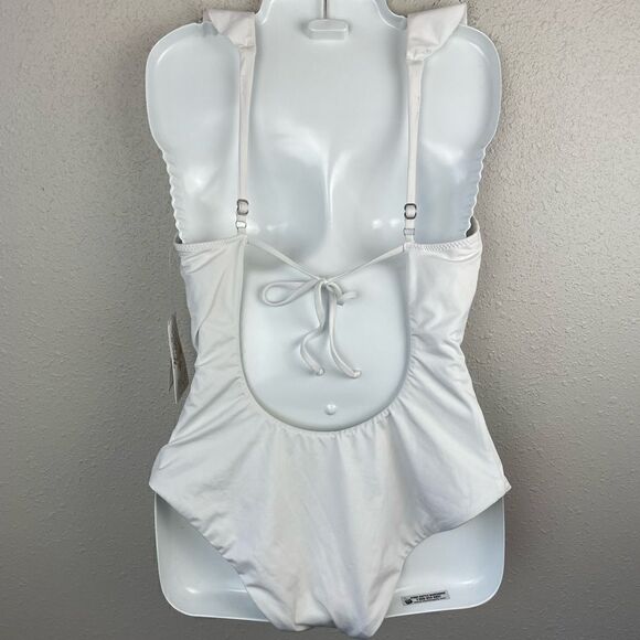 NWT BECCA Off-White One Piece Swim Suit Size L - Picture 3 of 6